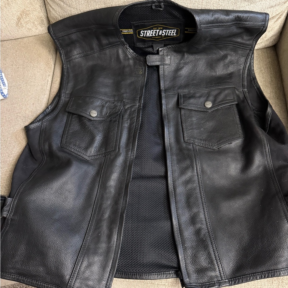 Black Leather Vest